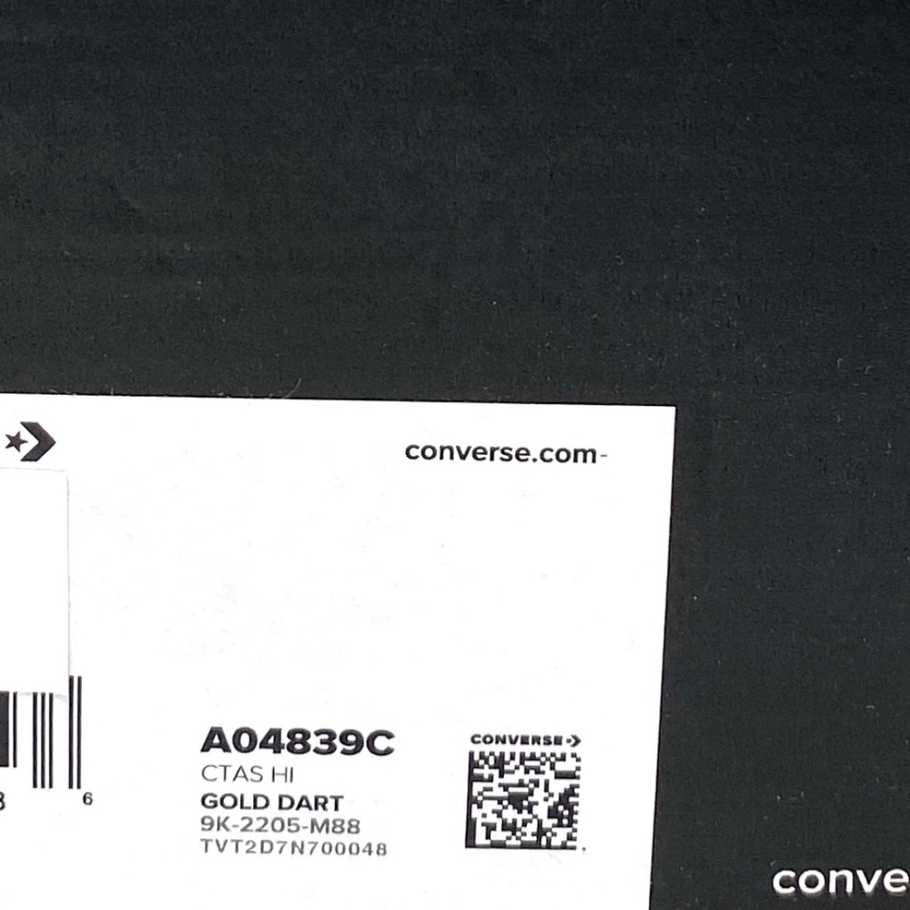 Converse All Star Chuck Taylor High Top Women Gold Dart Canvas Sneakers A04839C - Picture 8 of 9